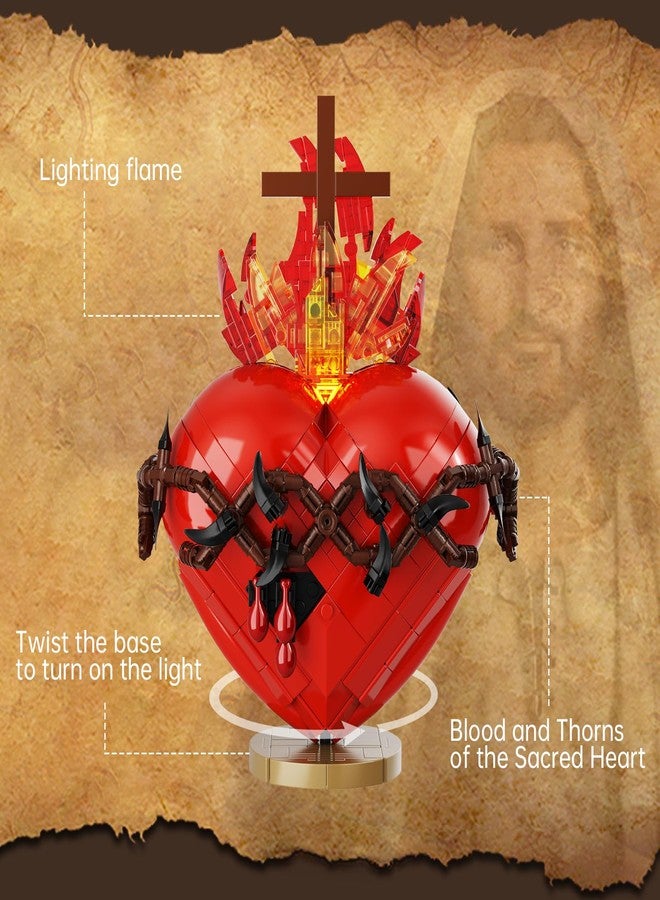 Vonado Sacred Heart of Jesus Building Block Set, Sacred Heart Building Model，Compatible with Lego Jesus Toy Decoration for Prayer Room, Christian，Religious, for Adults (667 PCS) - Image 5